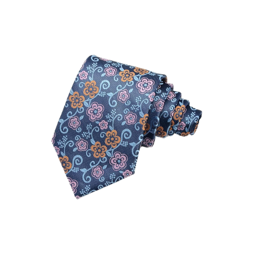 New Classic Dark Blue Woven Silk Men's Necktie