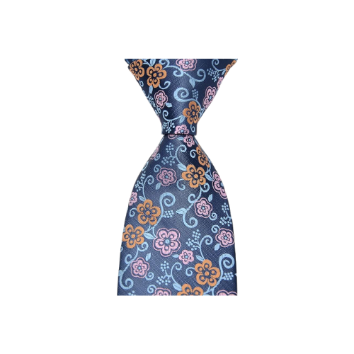 New Classic Dark Blue Woven Silk Men's Necktie