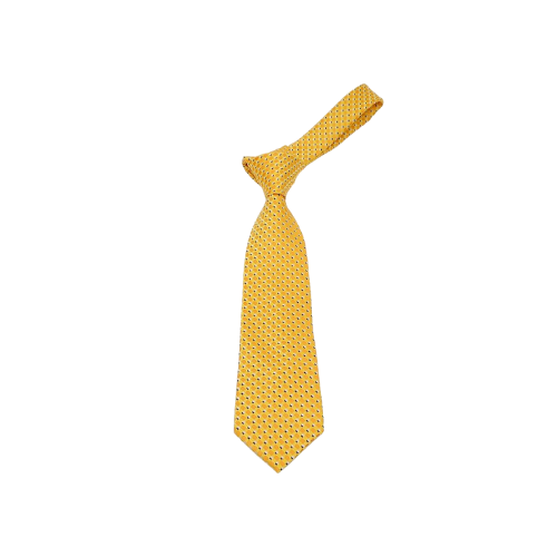 Classic Men's Yellow Plaids Checks Silk Necktie